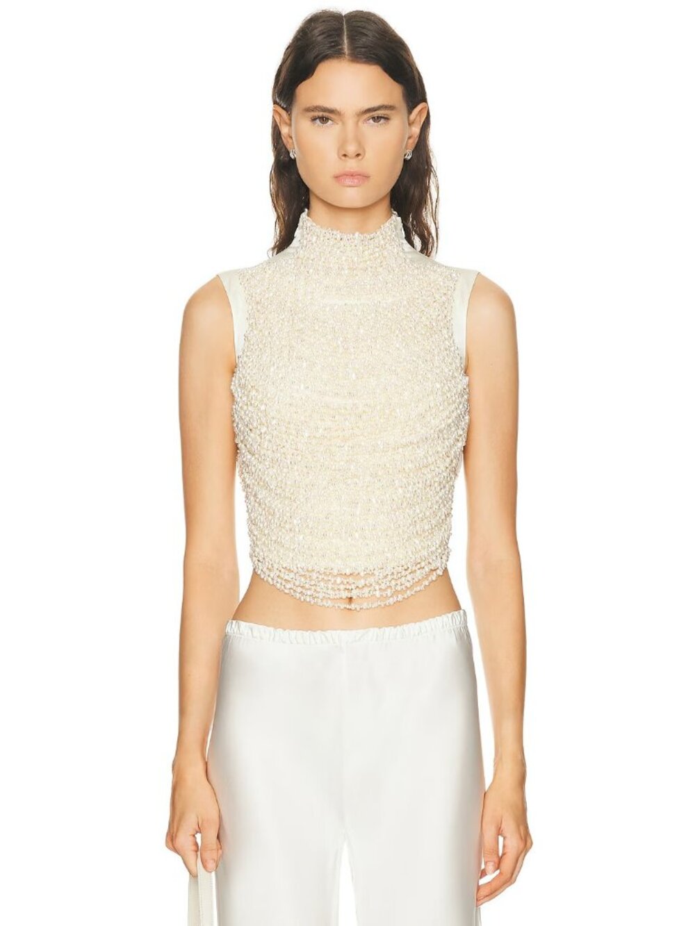 Cult Gaia Taraji Sleeveless Top in Pearl Draped - Picture 2 of 6